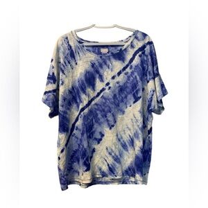 Chicos blue white tie dye top